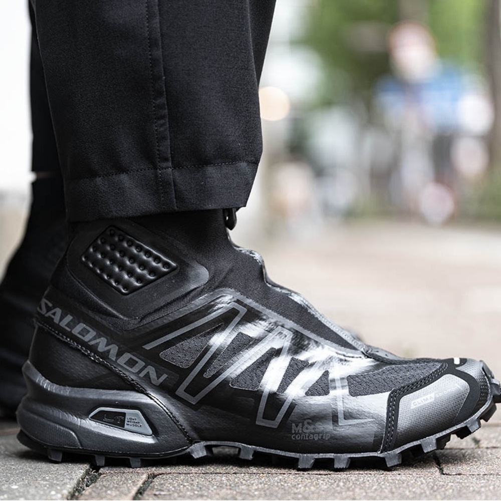 Salomon Black and Silver High-Top Athletic Shoes